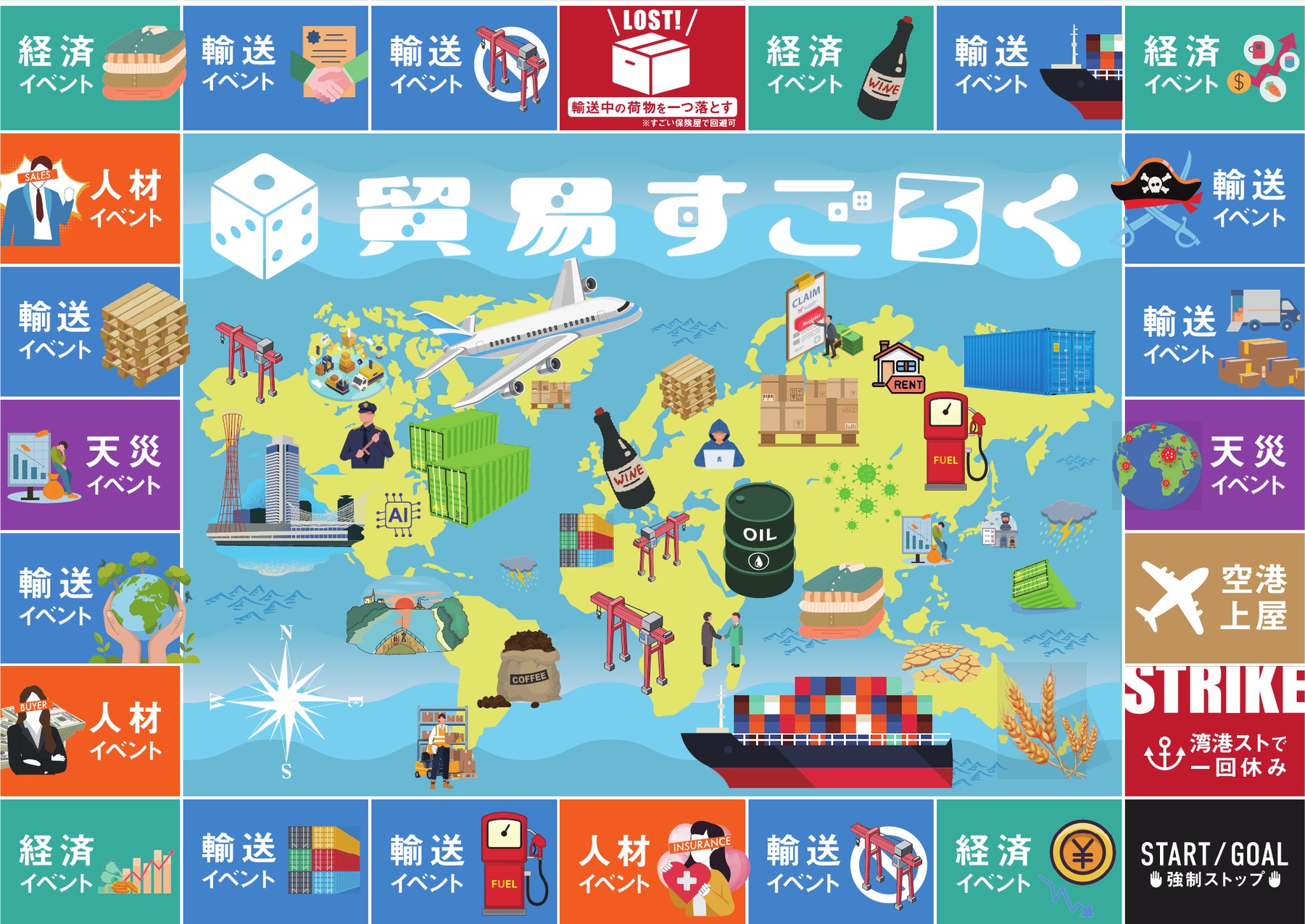 貿易すごろく ボード全体図
